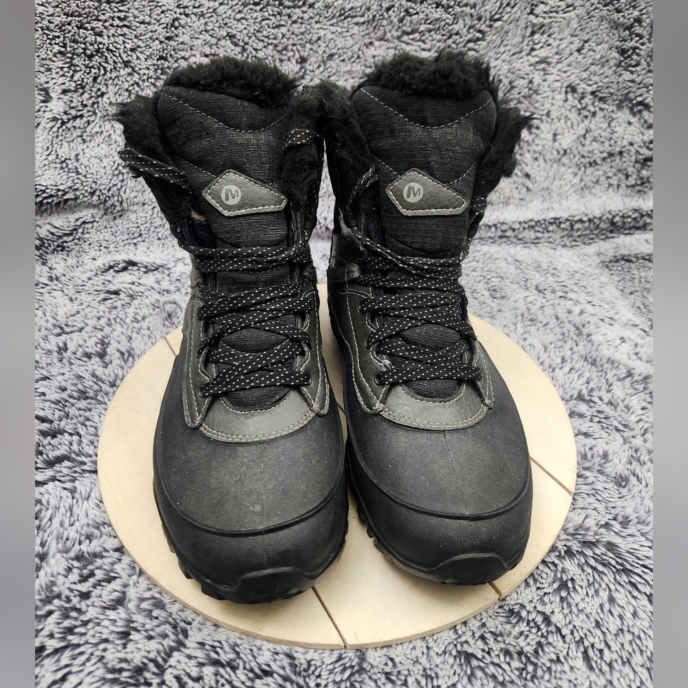 Merrell Winter Boots Womens Size 8 Black Snow Fleece Lined Insulated Waterproof - Picture 3 of 9